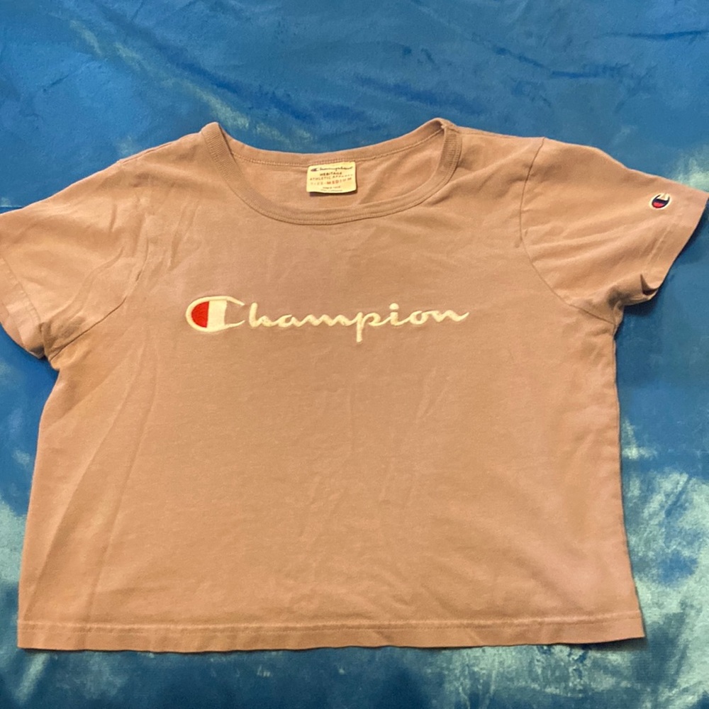 purple champion crop top